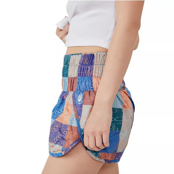 NWT! FP Movement by Free People The Way Home Cobalt Patches Printed Shorts💛 - Picture 3 of 7